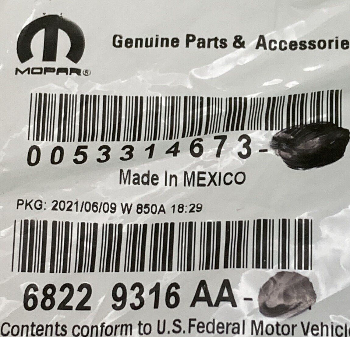 NEW GENUINE MOPAR 68229316AA Windshield Washer Nozzle 2017-2025 Chrysler