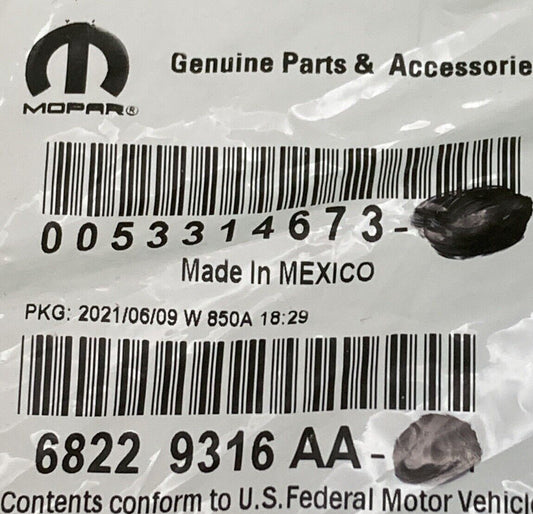 NEW GENUINE MOPAR 68229316AA Windshield Washer Nozzle 2017-2025 Chrysler