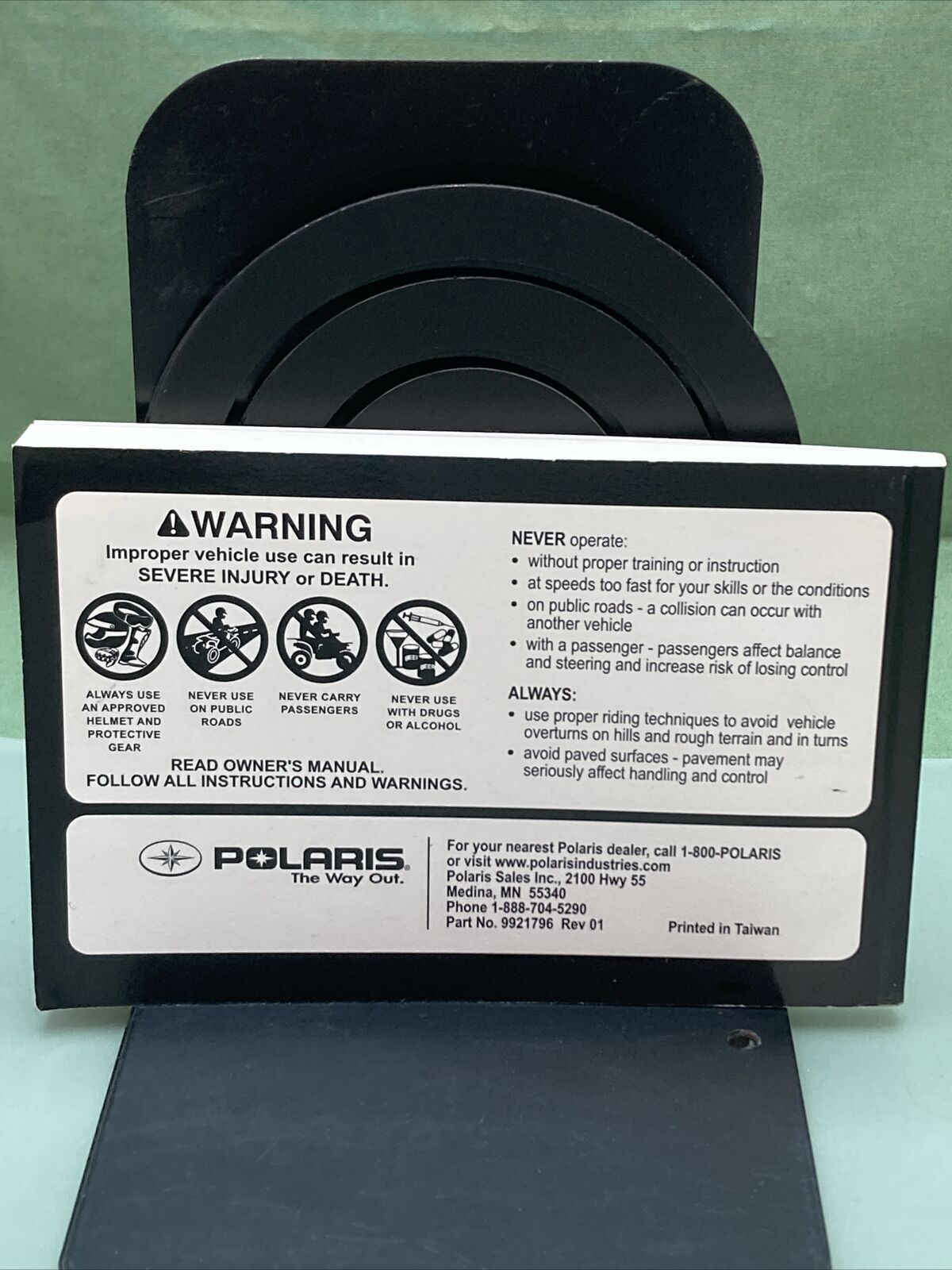 GENUINE POLARIS 9921796 OWNER'S MANUAL OUTLAW 90/SPORTSMAN 90 2009