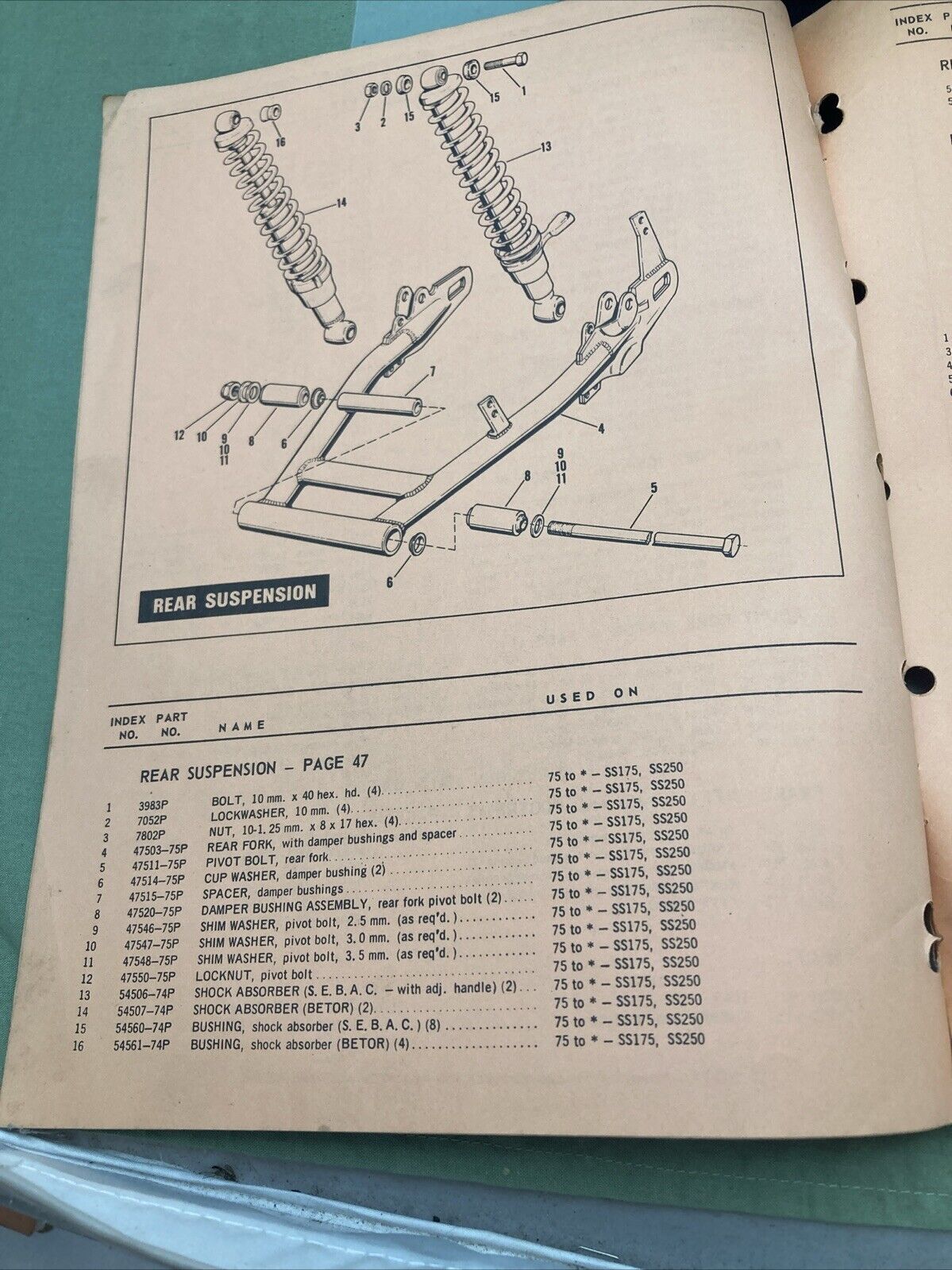 AMF HARLEY DAVIDSON 99440-76 SS/SX-175/250 PARTS CATALOG SUPPLEMENT 1974-1976