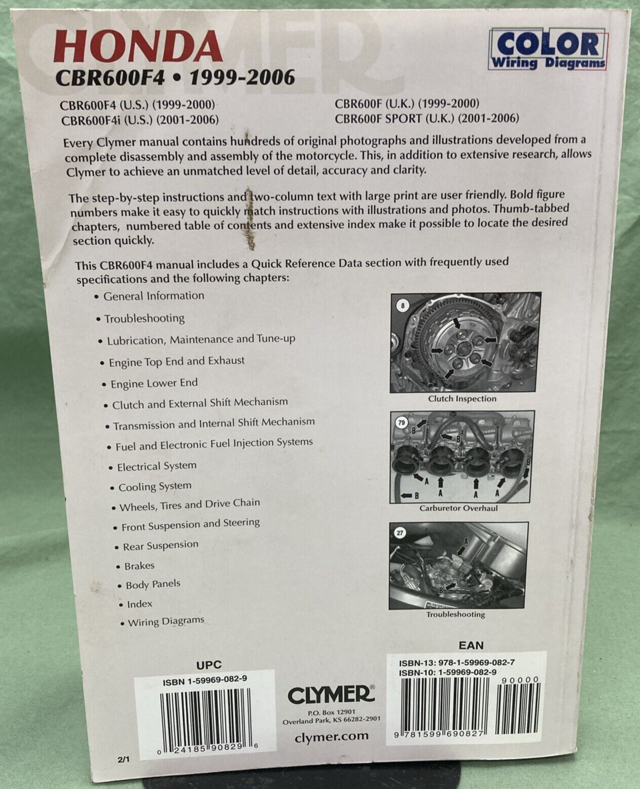 CLYMER M445-2 HONDA CBR600F4 SERVICE MANUAL 1999-2006