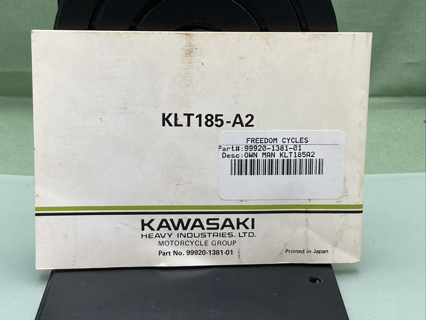 GENUINE KAWASAKI 99920-1381-01 KLT 185 ALL TERRAIN VEHICLE OWNER'S MANUAL