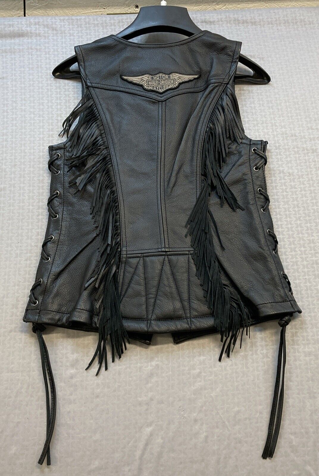 NEW GENUINE HARLEY DAVIDSON 98014-18VW SMALL Women's Boone Fringed Leather Vest