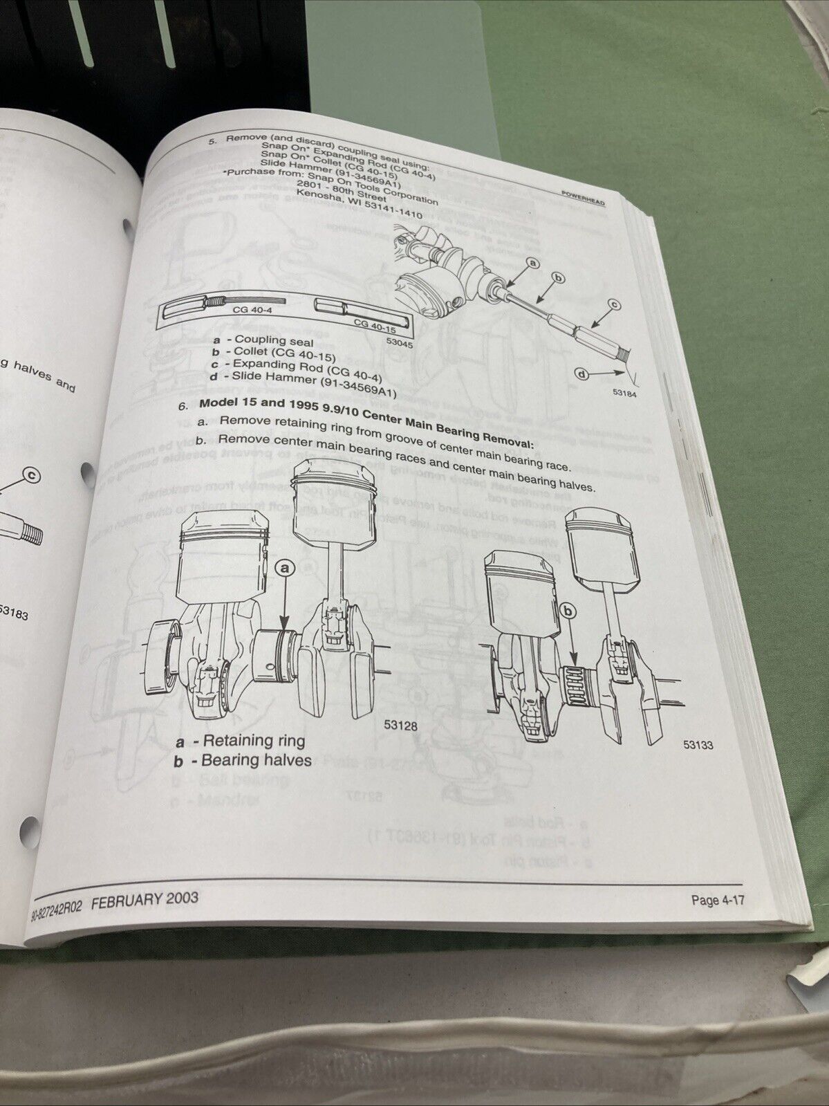 GENUINE MERCURY 90-827242R02 6, 8, 9.9, 10, 15 SERVICE MANUAL 2003