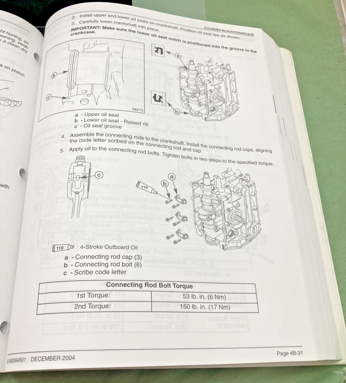 GENUINE MERCURY 90-883064R01 30/40 FOURSTROKE EFI SERVICE MANUAL 2004