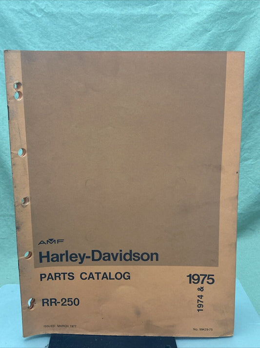 AMF HARLEY DAVIDSON 99429-75 RR250 PARTS CATALOG MANUAL 1974-1975