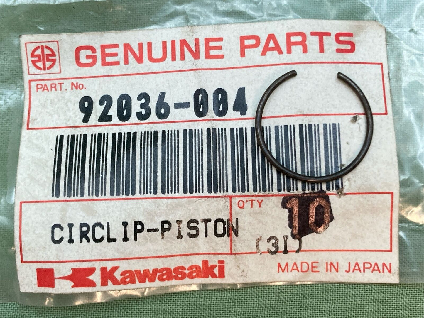 QTY 3 NEW GENUINE KAWASAKI 92036-004 CIRCLIP PISTON PIN