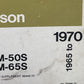 GENUINE HARLEY DAVIDSON AMF 99446-70 LEGGERO PARTS CATALOG 1965-1970