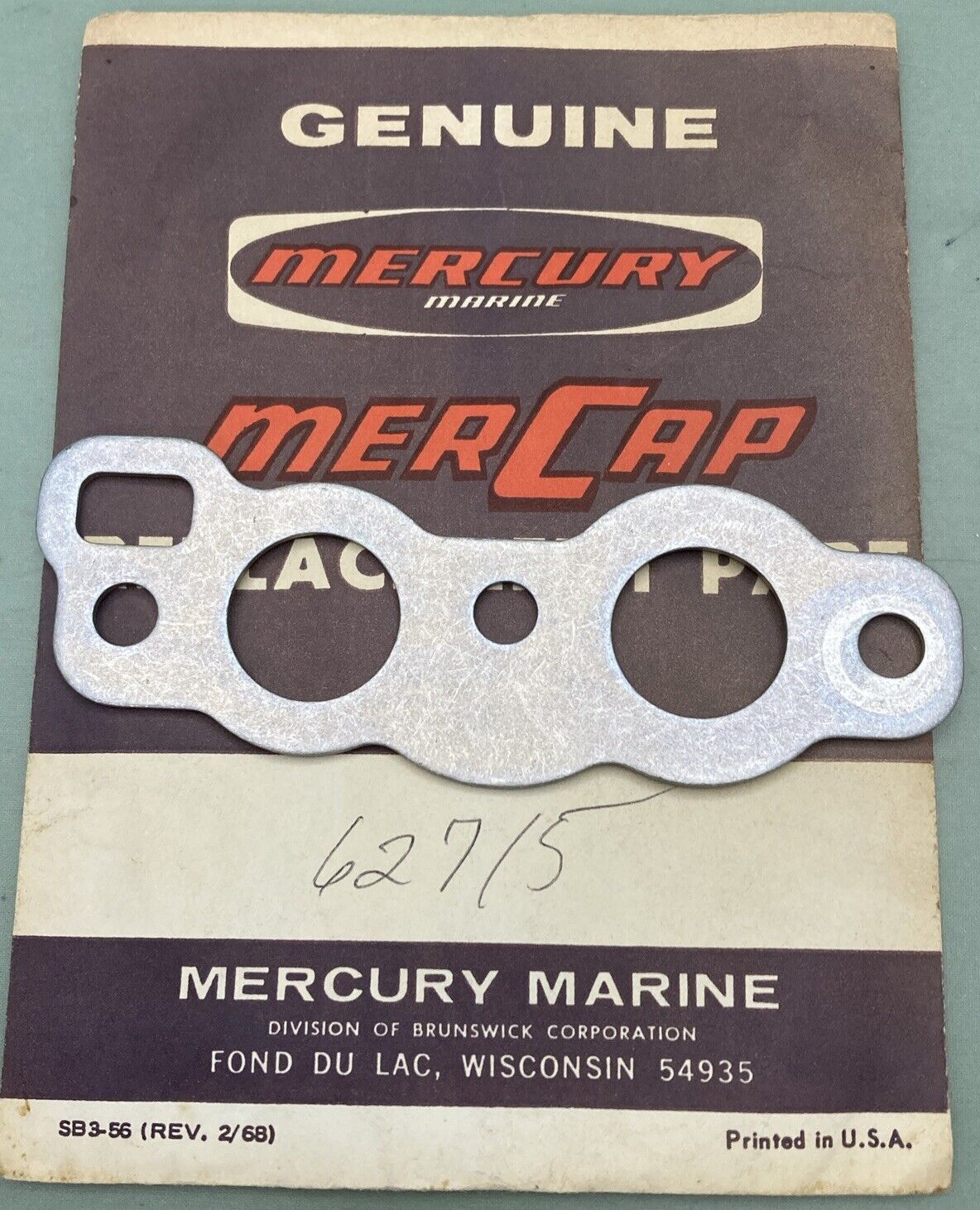 NEW GENUINE MERCURY 62715 PLATE THERMOSTAT CYLINDER BLOCK COIL MNT OUTBOARD 40HP