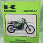 GENUINE KAWASAKI 99963-0116-01 KDX250-A1 MOTORCYCLE ASSY AND PREP MANUAL 1980