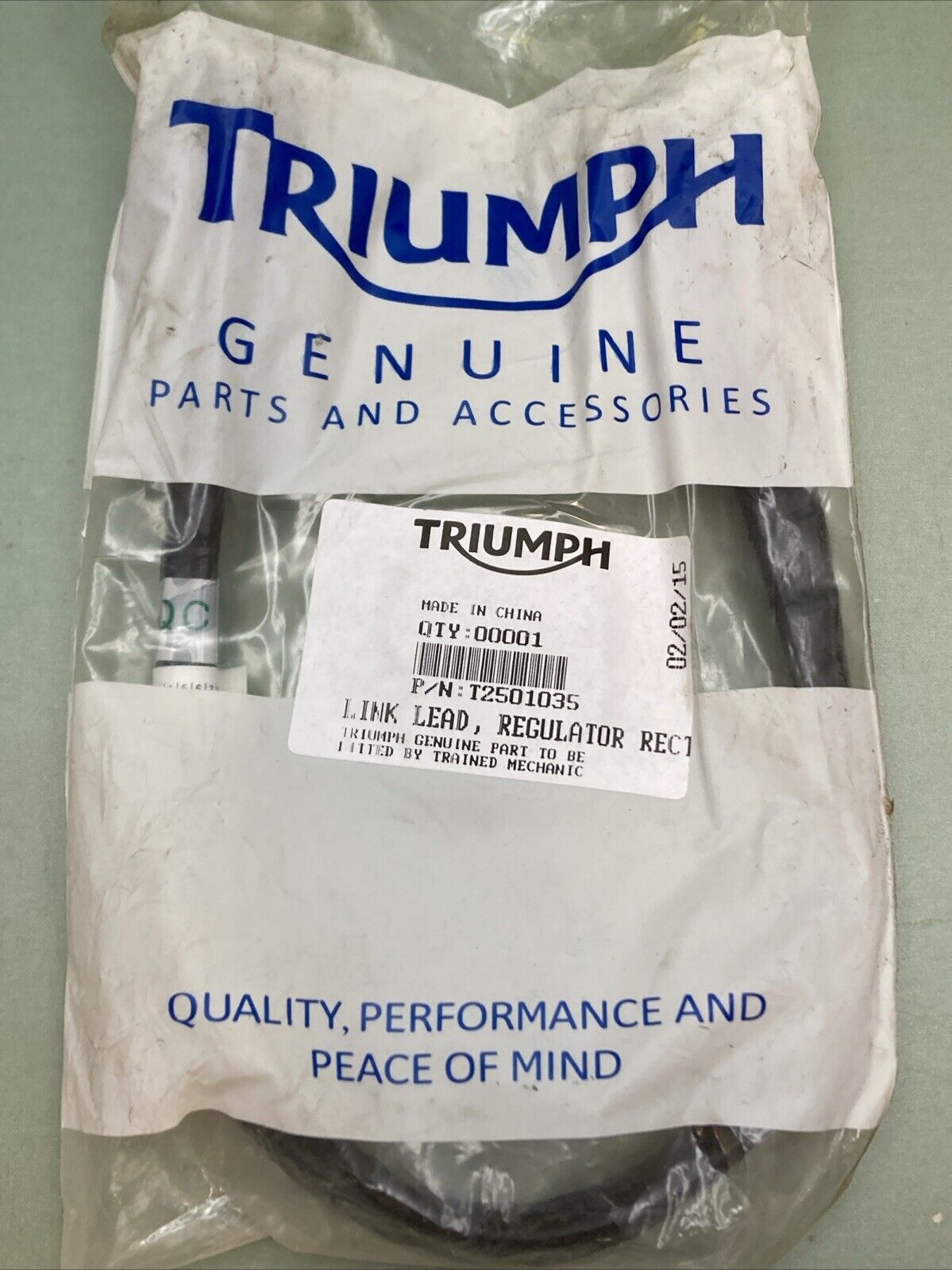 NEW GENUINE TRIUMPH T2501035 Link Lead, Regulator Rectifier Sprint GT