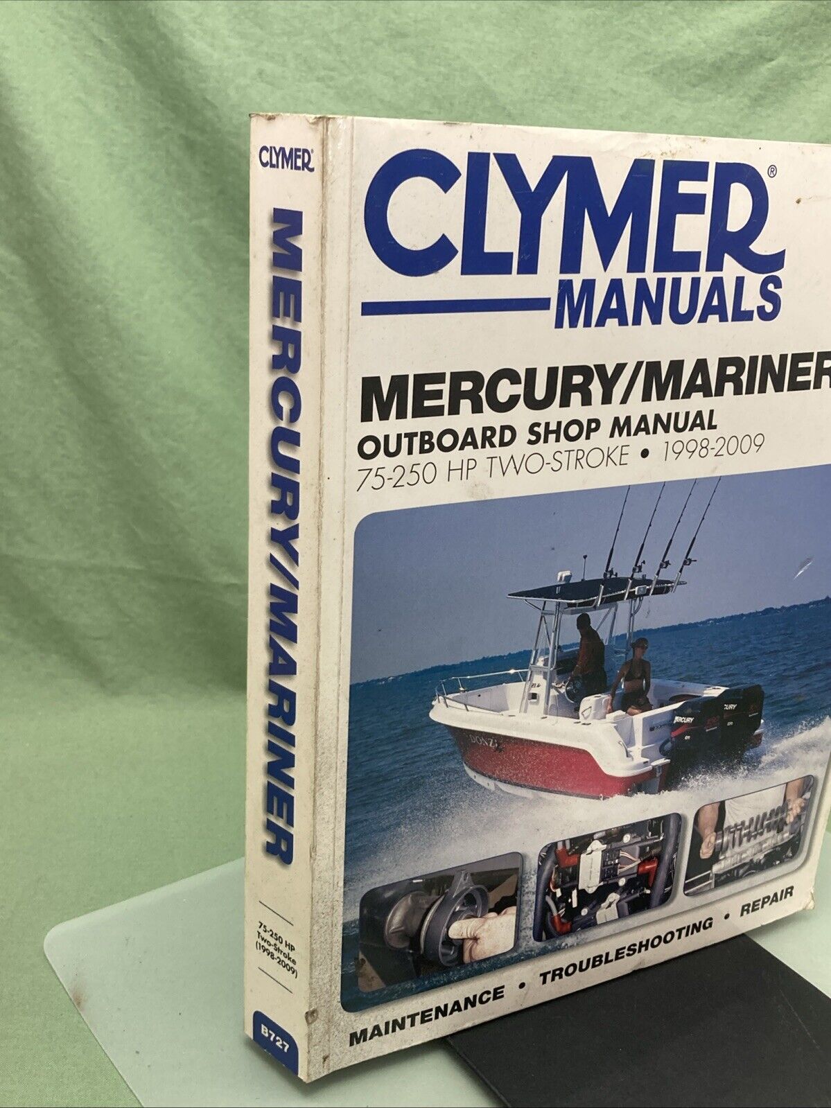 GENUINE CLYMER B727 MERCURY/MARINER OUTBOARD 75-250 HP TWO-STROKE 98-09 MANUAL