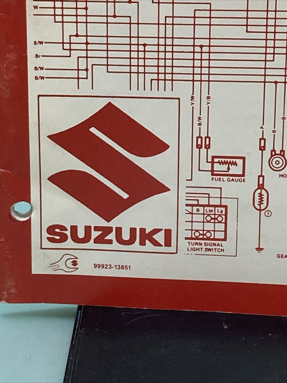 GENUINE SUZUKI 99923-13851 WIRING DIAGRAMS 1985