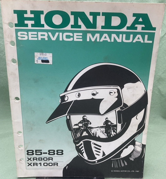 HONDA 61GN103 XR80R XR100R SERVICE MANUAL 1985-1988