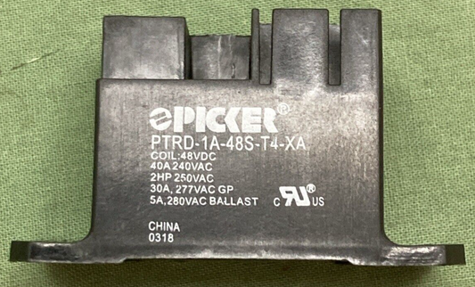 NEW GENUINE PICKER PTRD-1A-48S-T4-XA RELAY GENERAL PURPOSE SPST 40A 24V CHASSIS