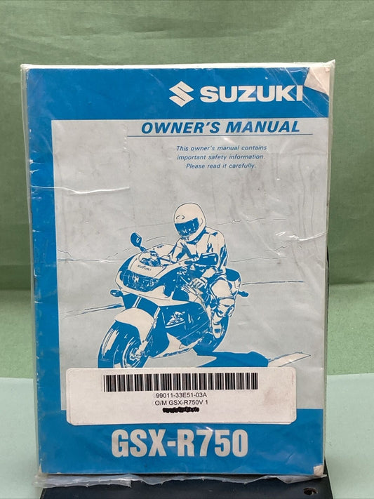 GENUINE SUZUKI 99011-33E51-03A GSX-R750 OWNER'S MANUAL