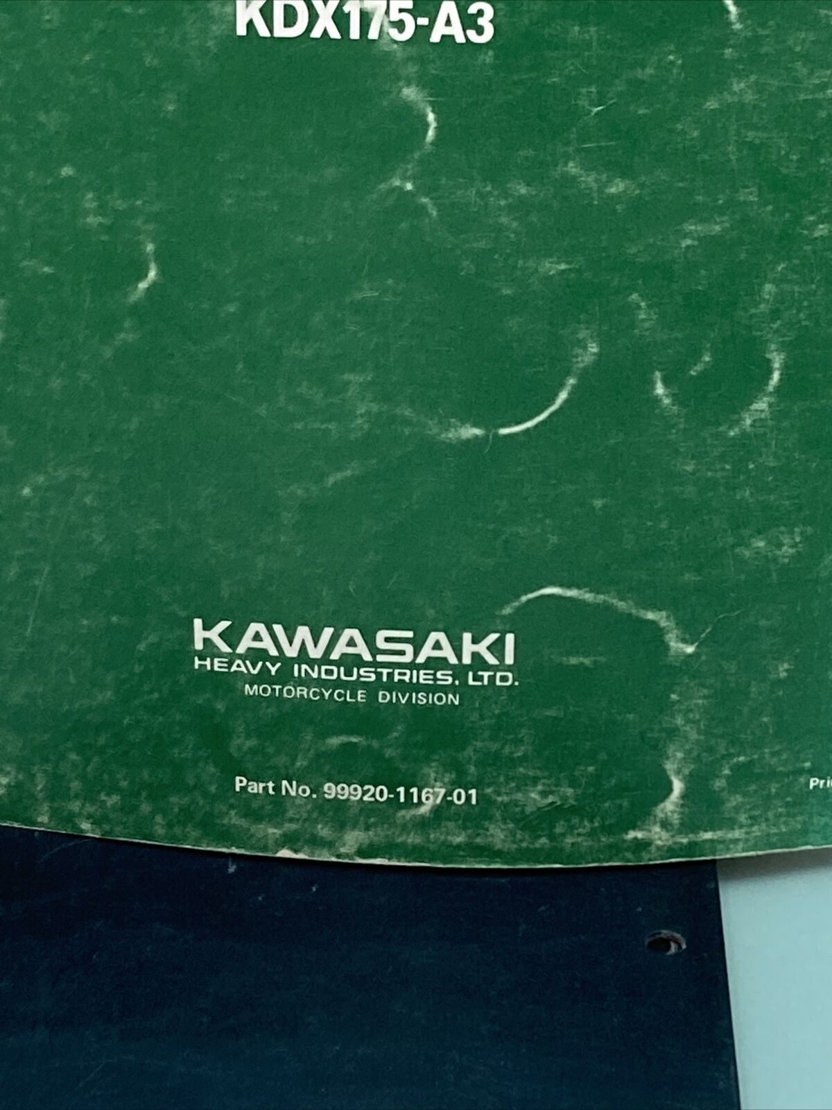 GENUINE KAWASAKI 99920-1167-01 OWNER'S AND SERVICE MANUAL KDX175