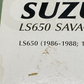 CLYMER M384-2 SUZUKI LS650 SAVAGE SERVICE MANUAL 1986-2003