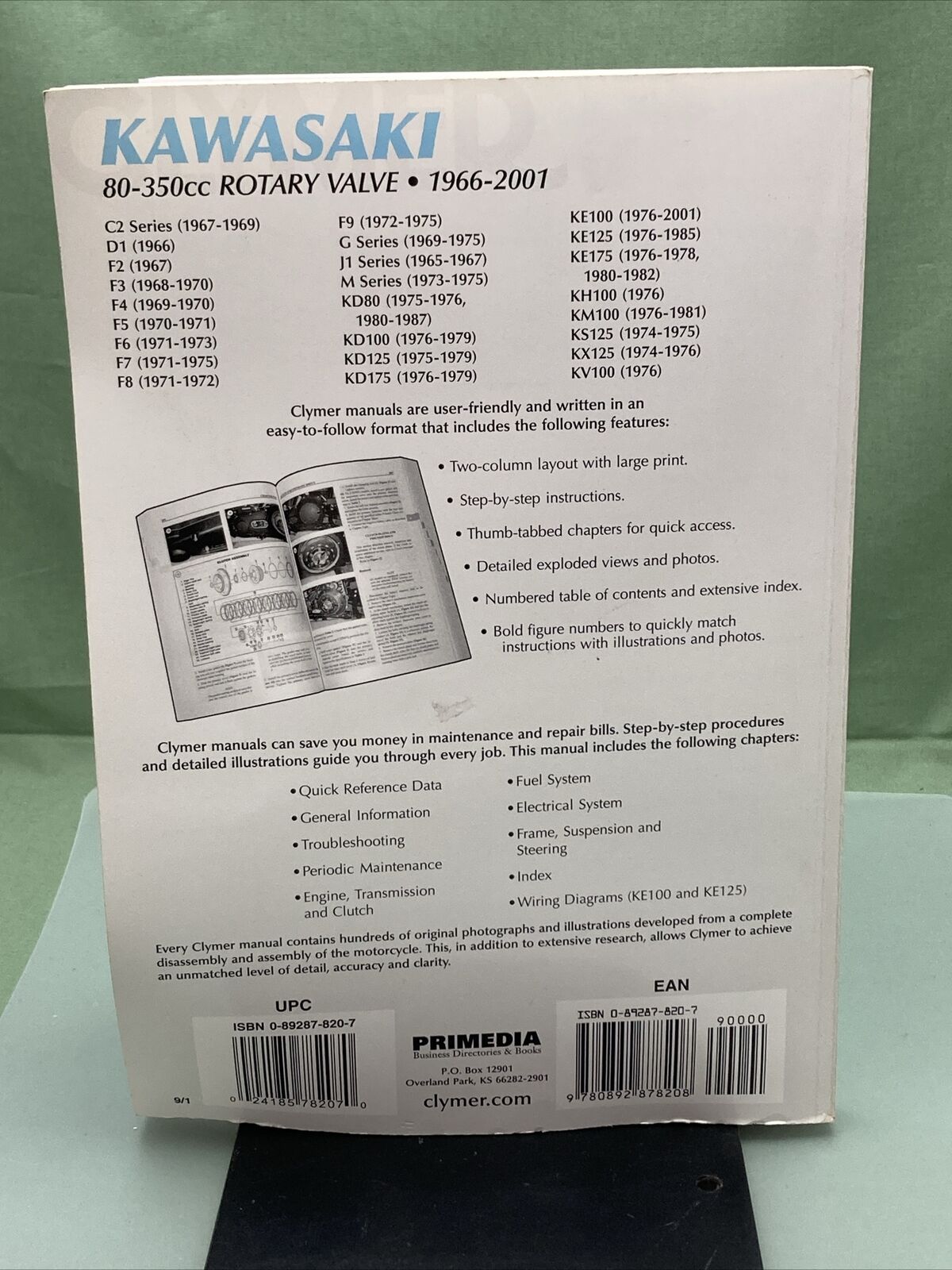 GENUINE CLYMER KAWASAKI 80-350CC ROTARY VALVE SERVICE MANUAL '66-'01 M350-9