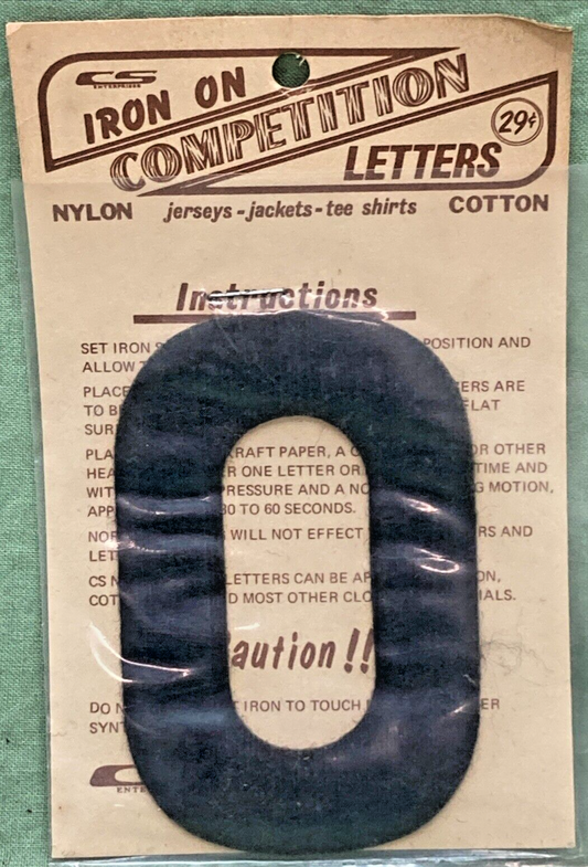 QTY 3 NEW 3" BLACK IRON ON COMPETITION LETTER O