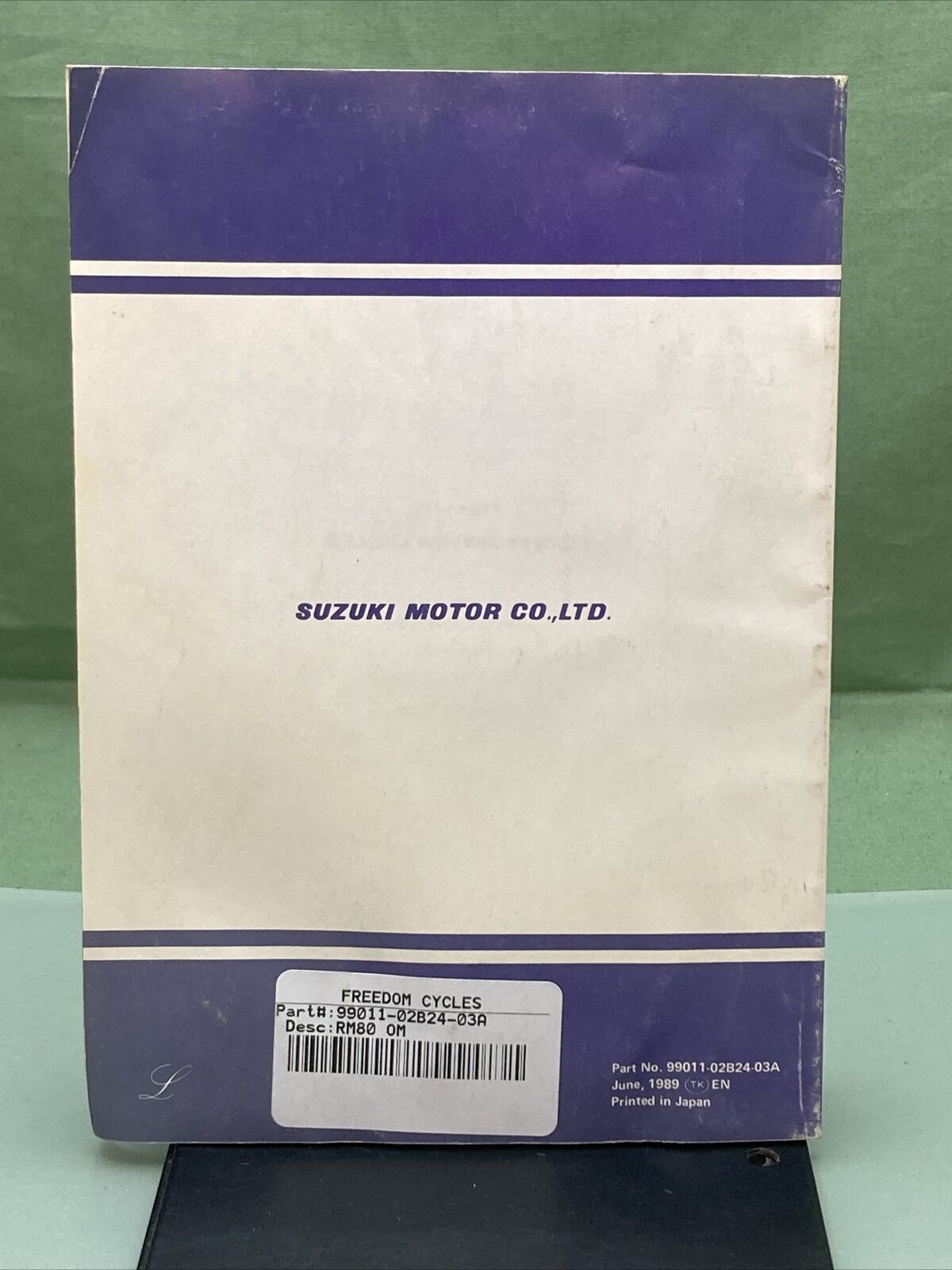 GENUINE SUZUKI 99011-02B24-03A RM80 OWNER'S MANUAL '89