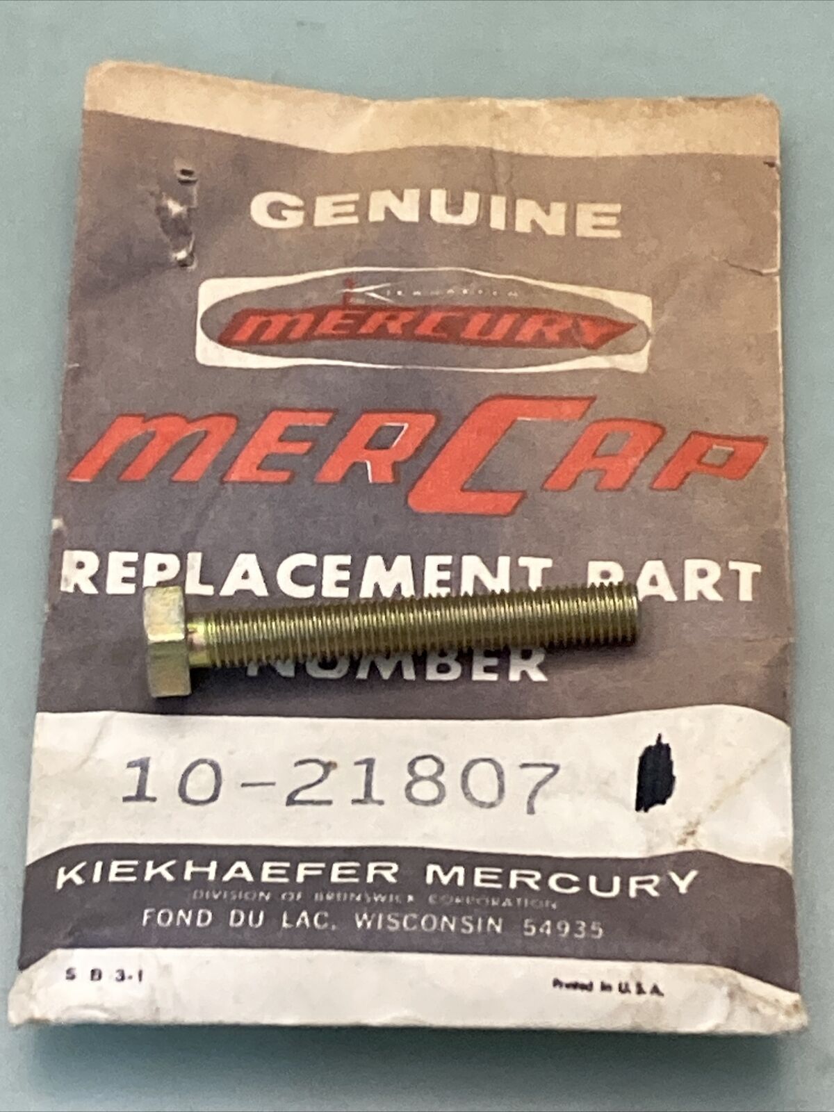 NEW GENUINE MERCURY QUICKSILVER 10-21807 BOLT