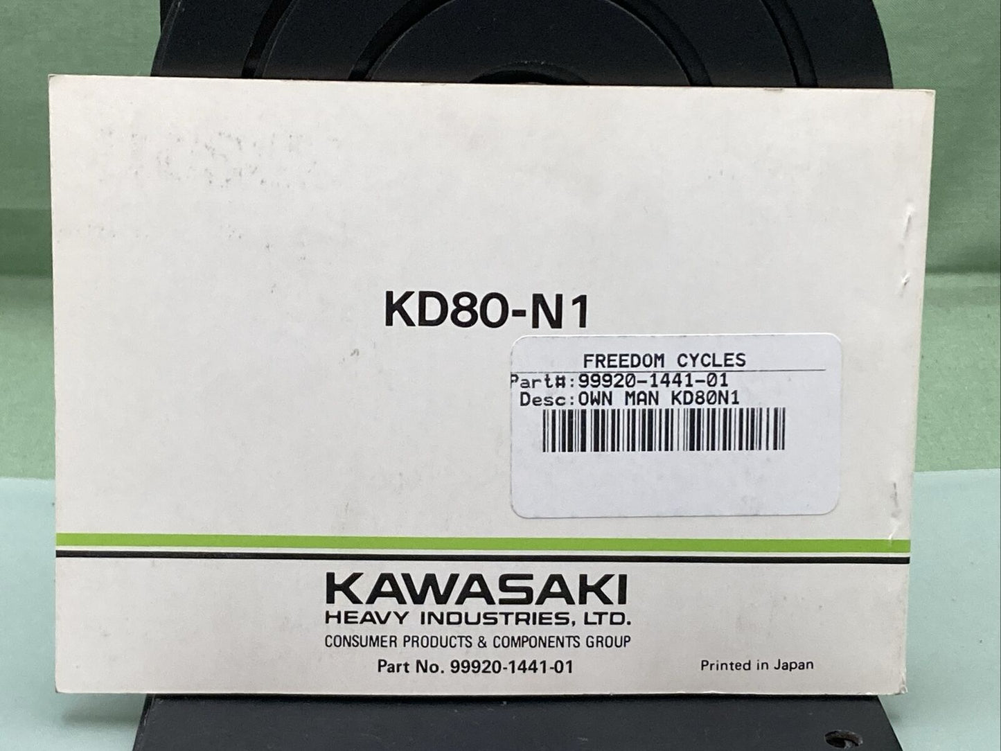 GENUINE KAWASAKI 99920-1441-01 KD80X OWNER'S MANUAL