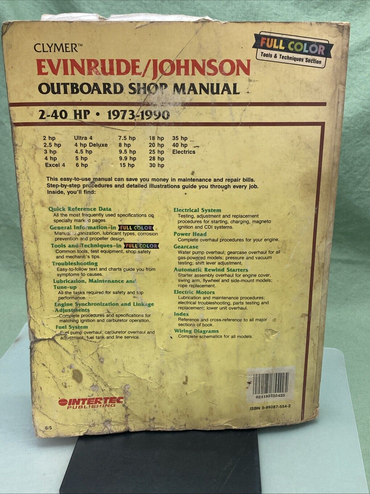 GENUINE CLYMER B732 EVINRUDE/JOHNSON OUTBOARD 2-40 HP 1973-1990 SHOP MANUAL