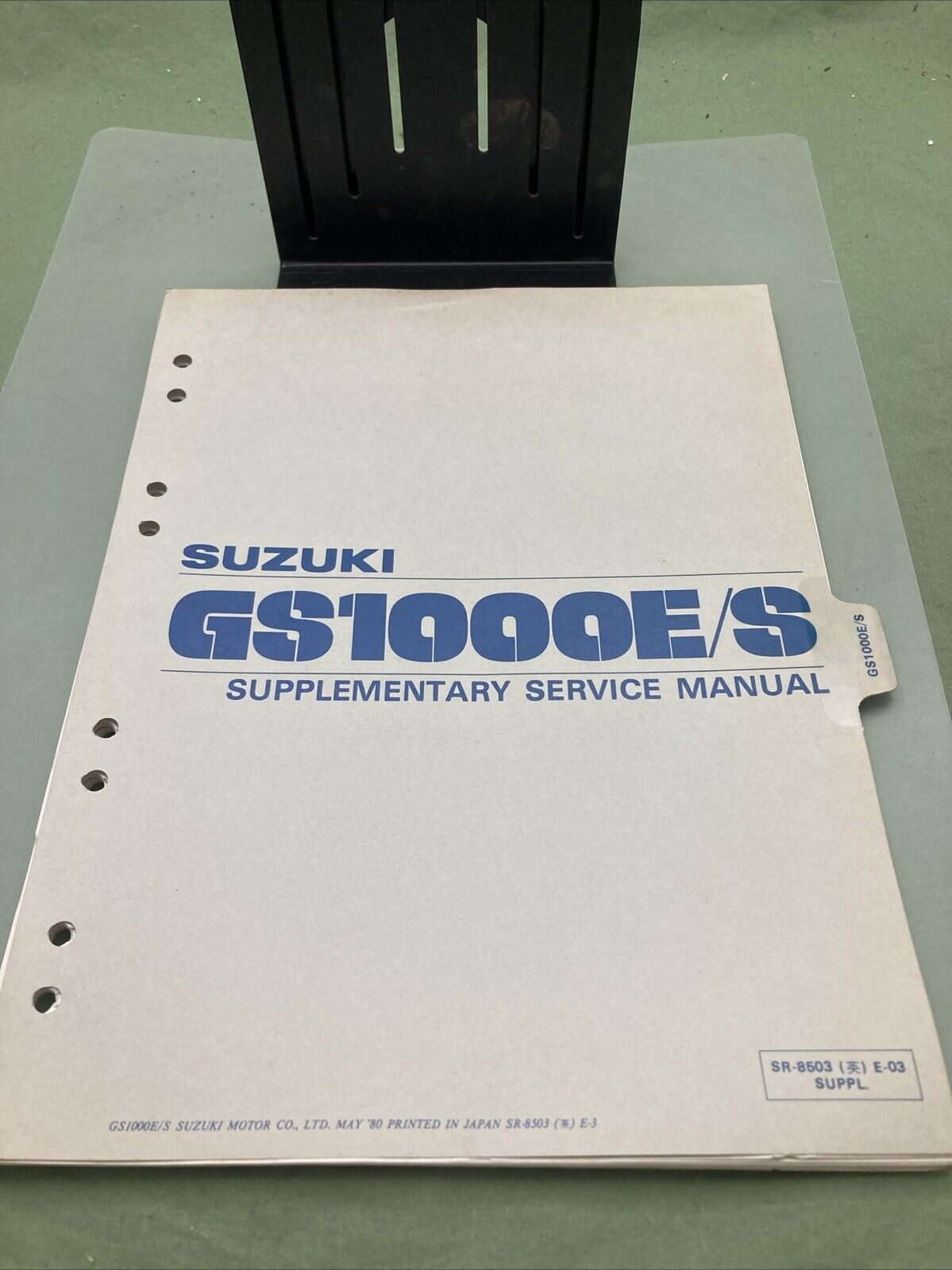 GENUINE SUZUKI SR-8503 E-03 SUPPL. GS1000E/S SUPPLEMENTARY SERVICE MANUAL 1980