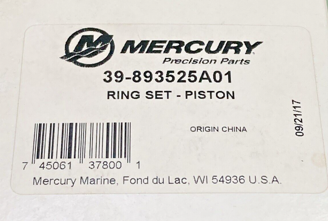 NEW GENUINE MERCURY QUICKSILVER 39-893525A01 PISTON RING SET
