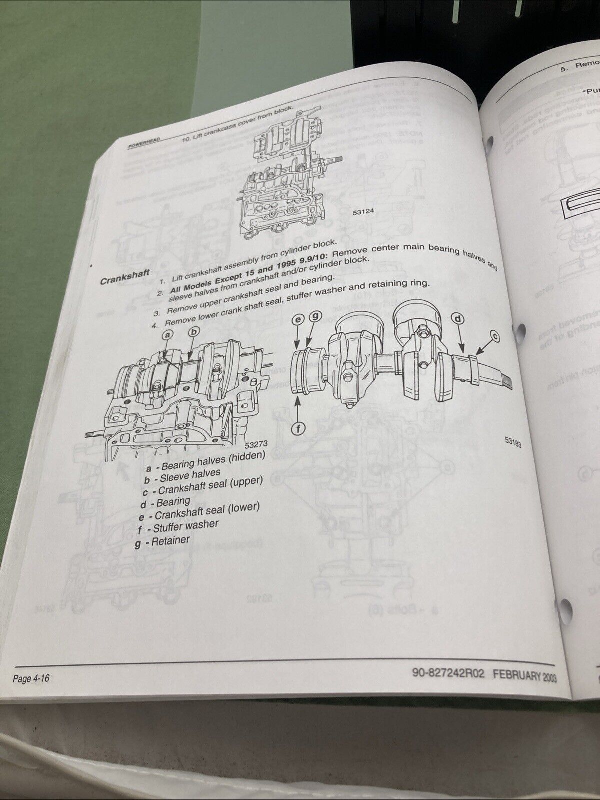 GENUINE MERCURY 90-827242R02 6, 8, 9.9, 10, 15 SERVICE MANUAL 2003