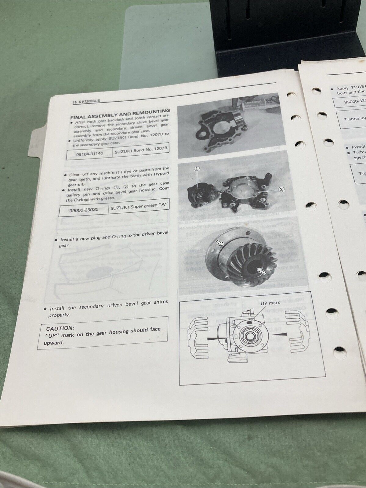 GENUINE SUZUKI 99501-39090-03E GV1200GLG SUPPLEMENTARY SERVICE MANUAL 1986