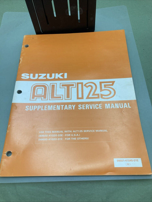 GENUINE SUZUKI 99501-41045-01E ALT125 SUPPLEMENTARY SERVICE MANUAL 1984