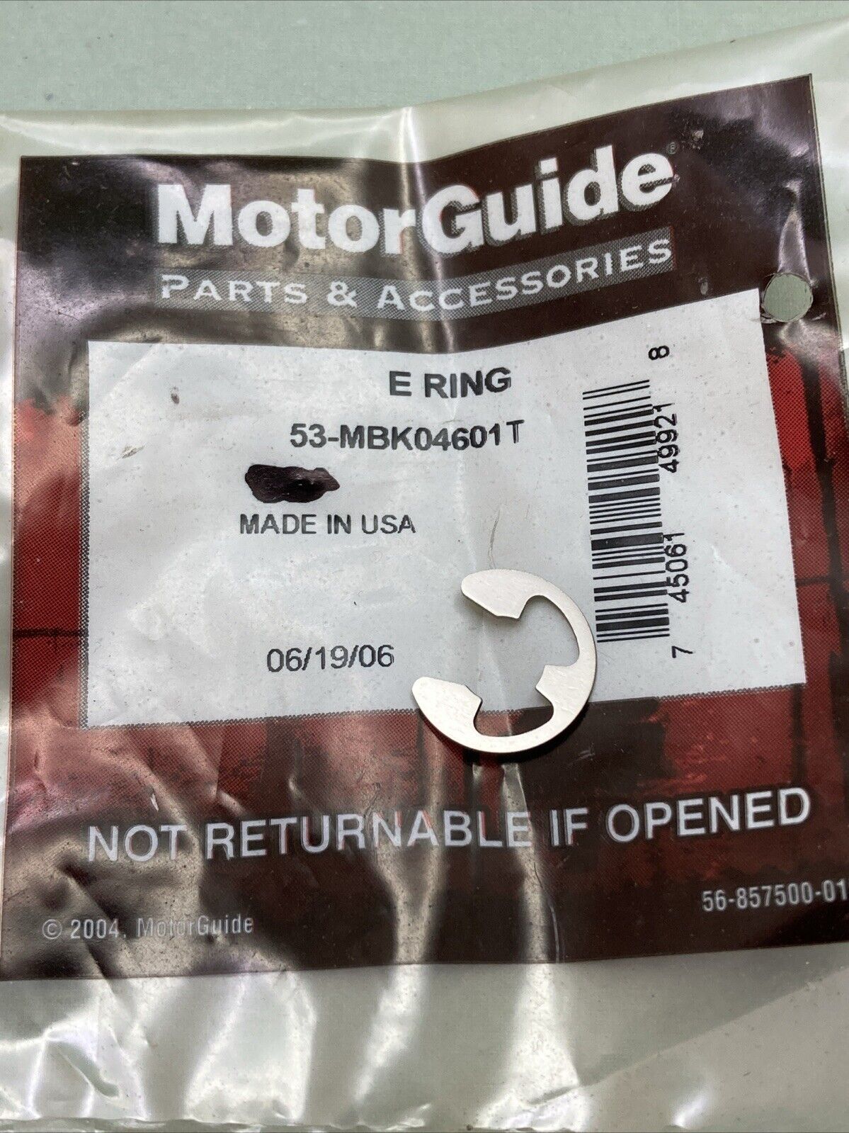 QTY 2 NEW MOTOR GUIDE MERCURY 53-MBK04601T E RING