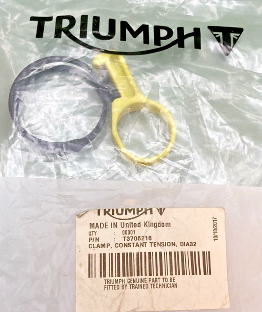NEW GENUINE TRIUMPH T3706216 Clamp, Constant Tension, Dia 32 Daytona