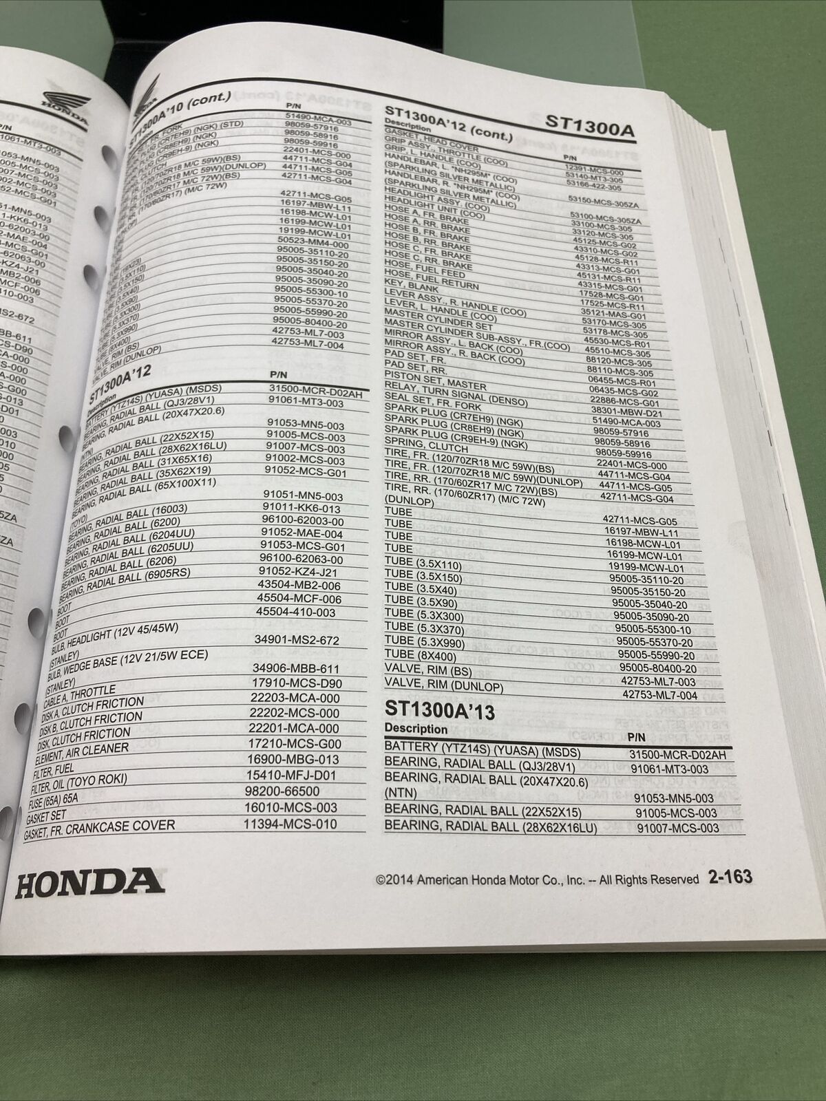 GENUINE HONDA 13QRGV3 QUICK REFERENCE GUIDE VOL. 3 2008-2014