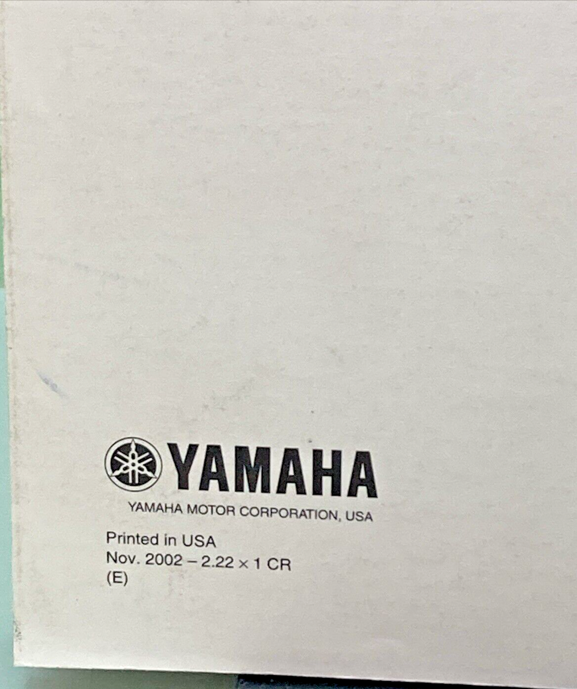 GENUINE YAMAHA LIT-18616-02-22 VZ225B, VZ250B SUPPLEMENTARY SERVICE MANUAL 2002