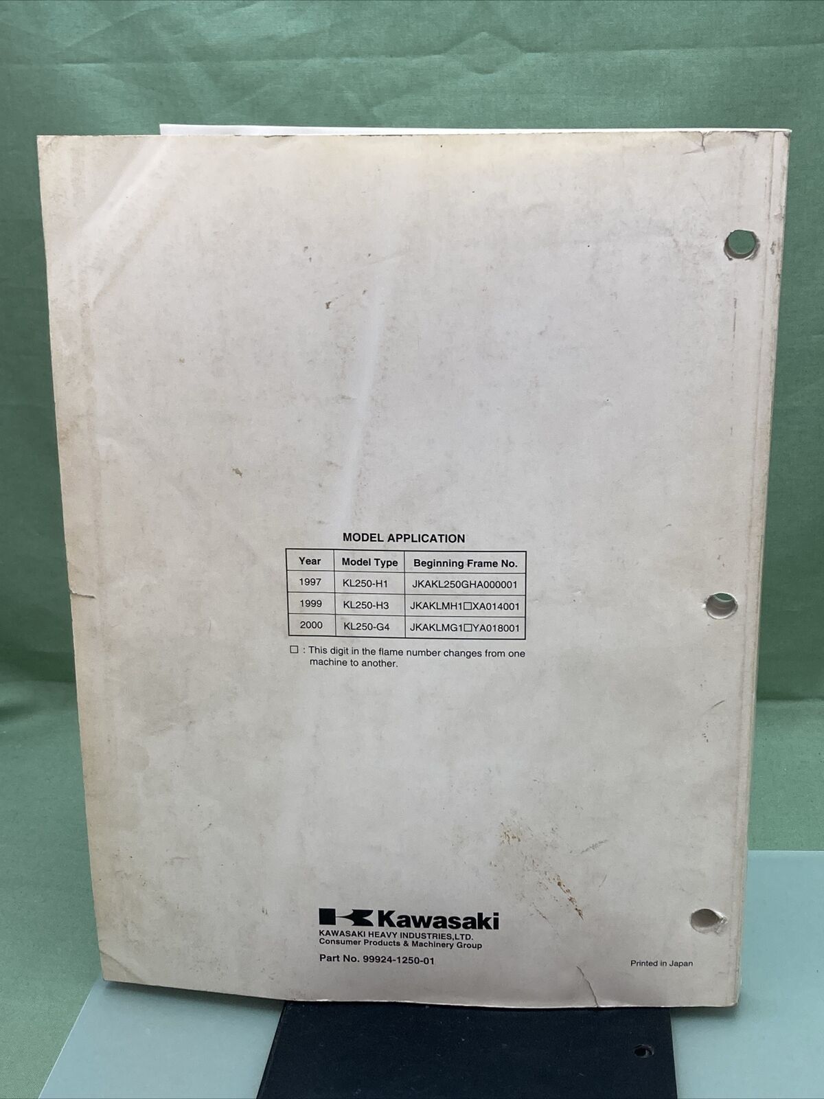 GENUINE KAWASAKI 99924-1250-01 SUPER SHERPA SERVICE MANUAL