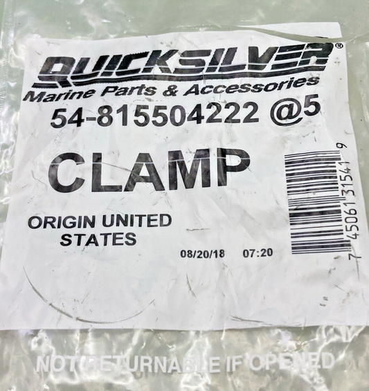 QTY 5 NEW GENUINE MERCURY QUICKSILVER 54-815504222 CLAMP