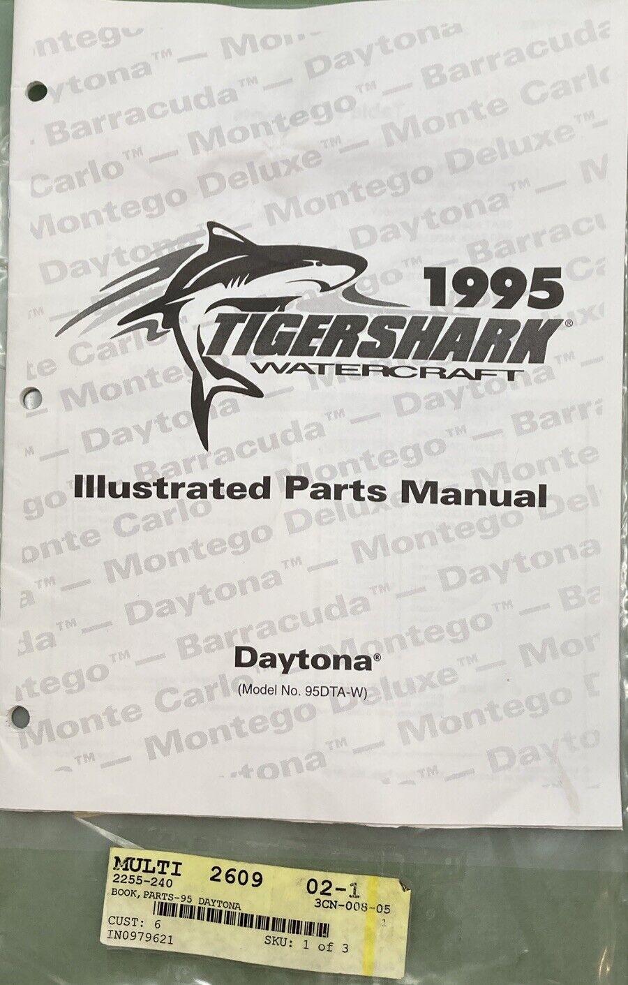 NEW GENUINE TIGERSHARK 2255-240 BOOK, PARTS-95 DAYTONA