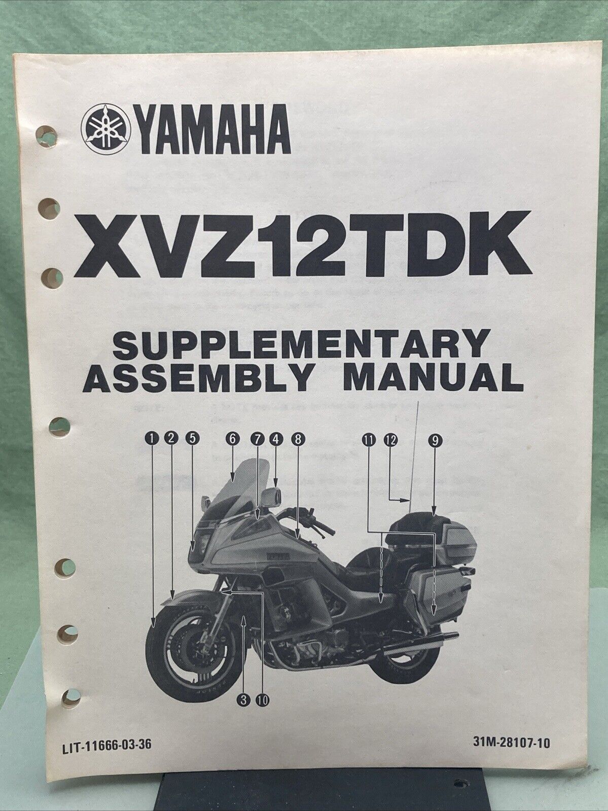 YAMAHA LIT-11666-03-36 XVZ12TDK SUPPLEMENTARY ASSEMBLY MANUAL 31M-28107-10