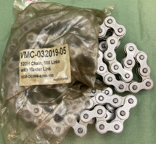 NEW GENUINE VMC 032019-05 CHAIN 520H 100 LINK W/ MASTER LINK MOTORCYCLE