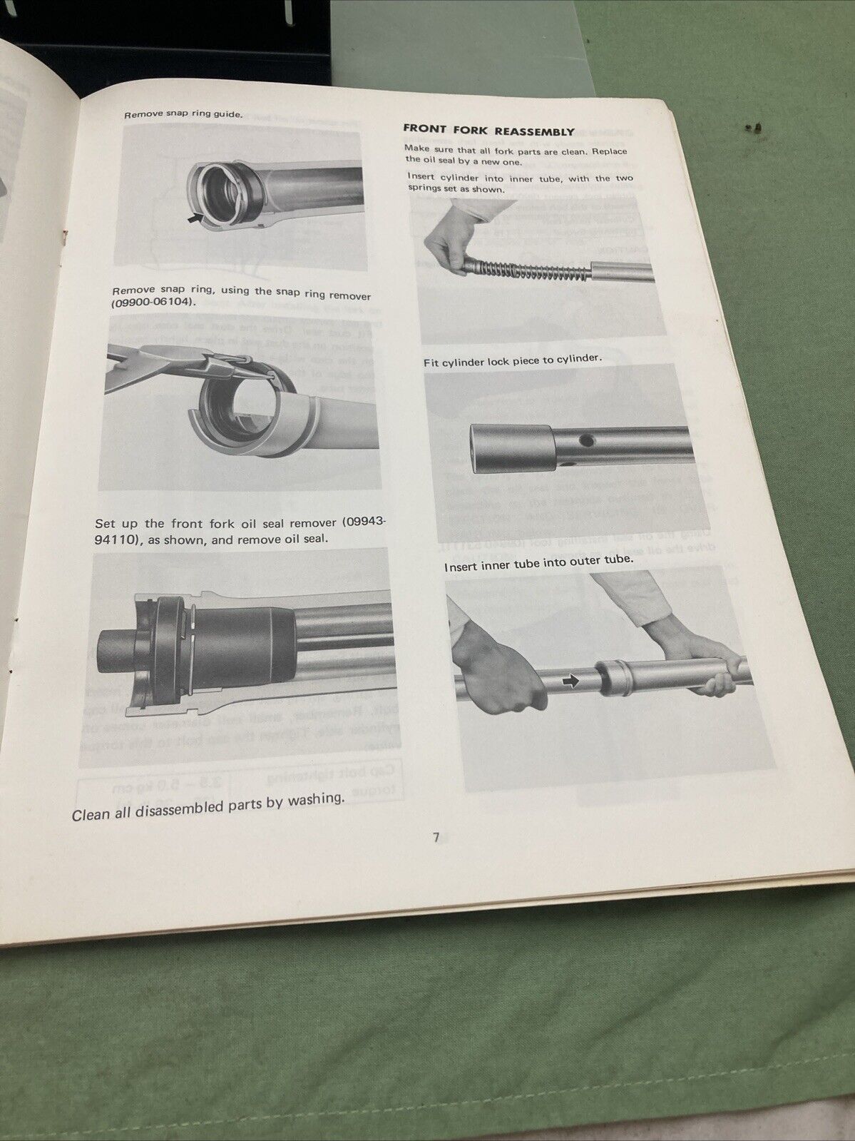 GENUINE SUZUKI SR-0010 PNEUMATIC/COIL SPRING FRONT FORK SERVICE MANUAL