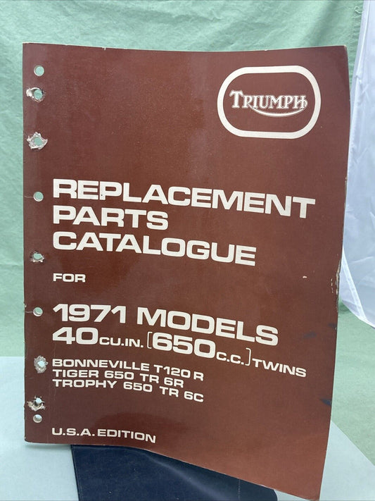 TRIUMPH 99-0932 REPLACEMENT PARTS CATALOGUE 1971 MODELS 40 CU.IN. 650CC TWINS