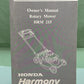 GENUINE HONDA 31VEZA00 HARMONY ROTARY MOWER OWNER'S MANUAL HRM 215 '91