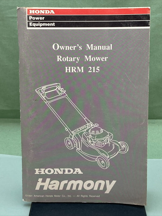 GENUINE HONDA 31VEZA00 HARMONY ROTARY MOWER OWNER'S MANUAL HRM 215 '91