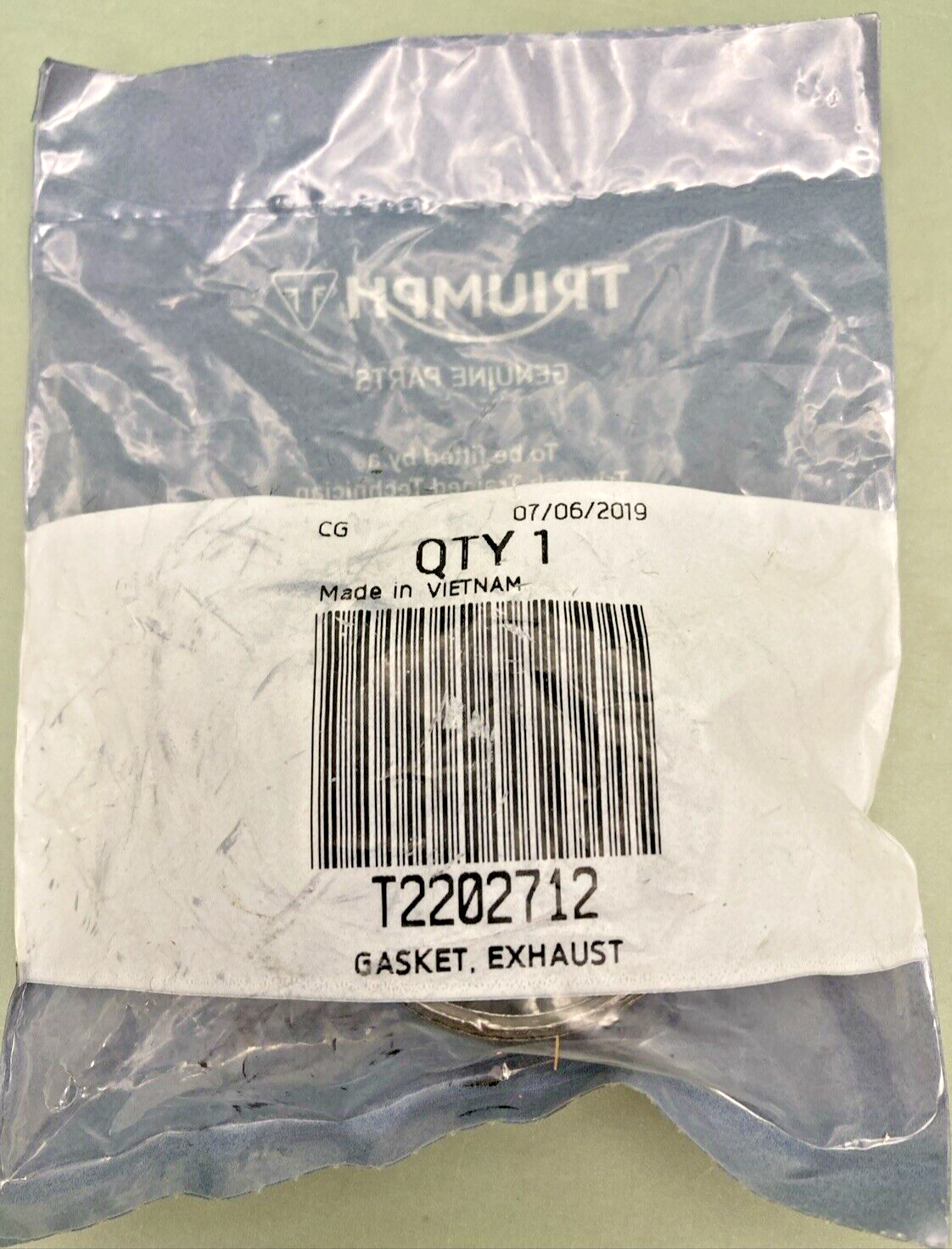 NEW GENUINE TRIUMPH T2202712 Gasket, Exhaust  Scrambler 1200 Bond Edition