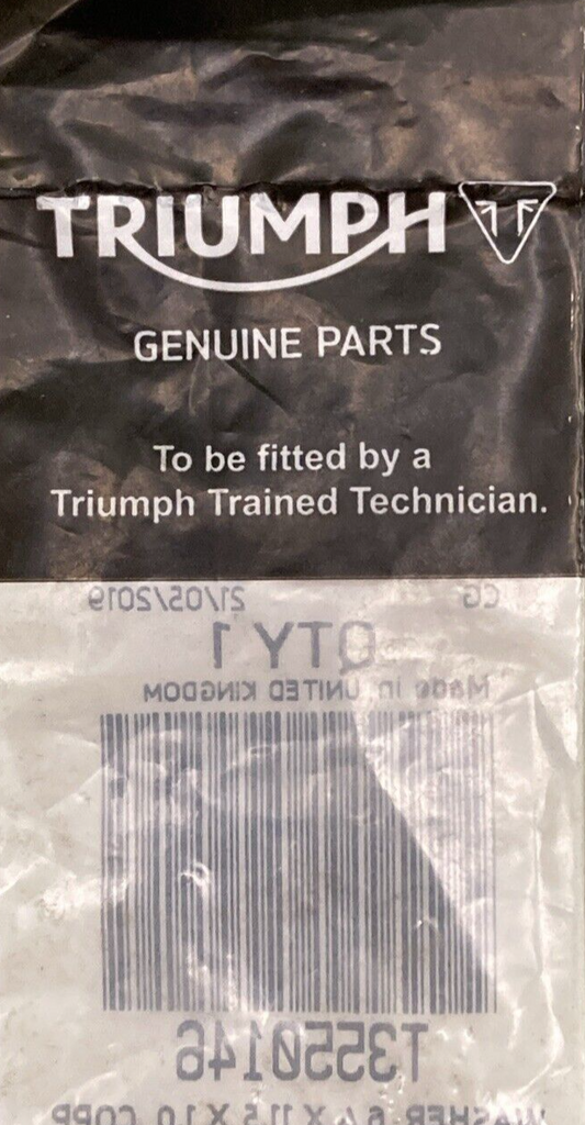 NEW GENUINE TRIUMPH T3550146 Washer, 6.4 X 11.5 X 1.0, Copp