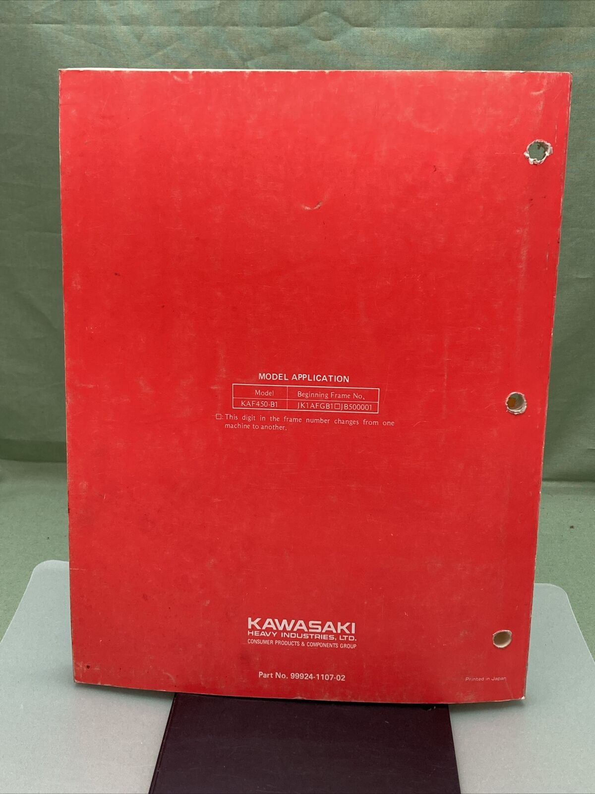 GENUINE KAWASAKI 99924-1107-02 MULE 1000 UTILITY VEHICLE SERVICE MANUAL