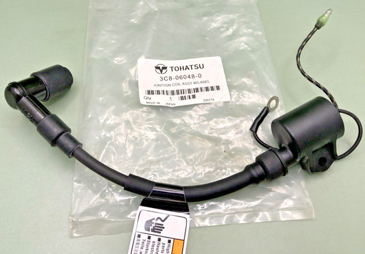 NEW GENUINE TOHATSU 3C8060480 IGNITION COIL WITH RESISTANCE